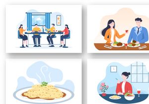 16 Health Meal with Balanced Diet Nutritional Illustration