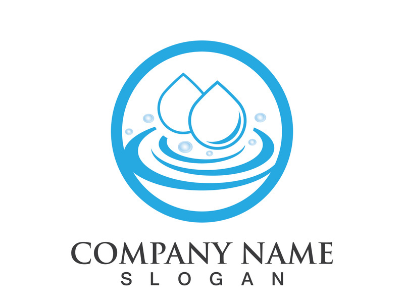 Blue water drop vector logo icon illustration images