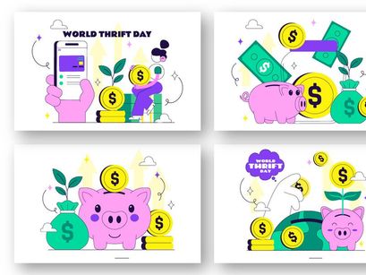 10 World Thrift Day Illustration