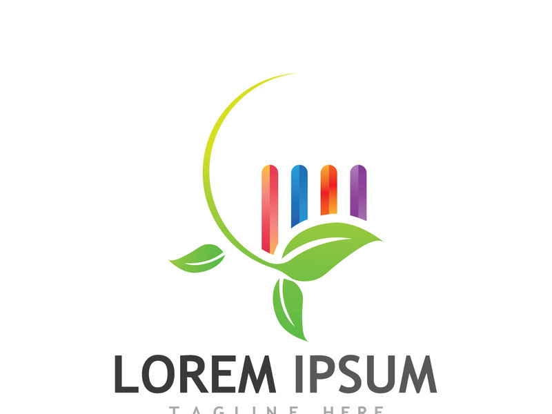 Natural green leaf logo.