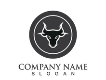 Bull head logo vector icon design illustration