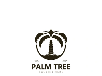 Palm tree simple and modern premium logo design. abstract icon palm beach illustration preview picture