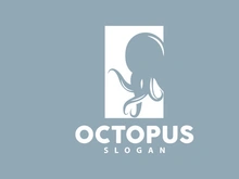 Octopus Logo, Sea Animals Vector