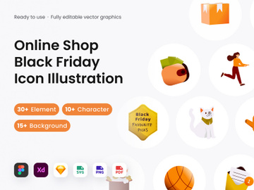 Online Shop Black Friday Illustration Set preview picture