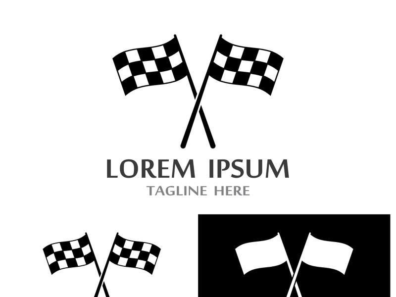 Creative and modern racing flag logo design.