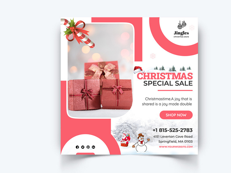 Christmas Sale Social Media Posts Template (EPS)