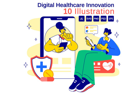 10 Digital Healthcare Innovation Illustration