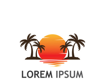 Summer palm tree logo design. preview picture