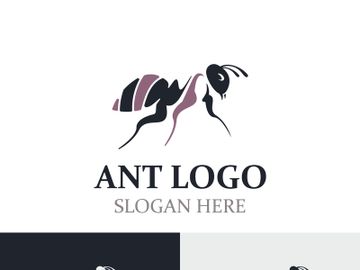 Ant logo design silhouette. Isolated animal ants on background design template vector preview picture