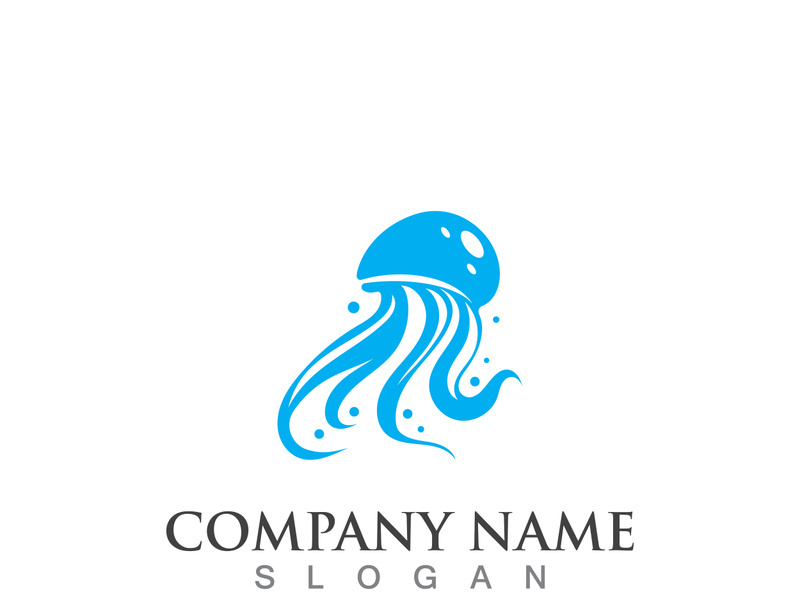 Jellyfish icon illustration design, simple logo template vector