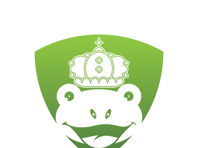 King frog logo icon template design vector illustration