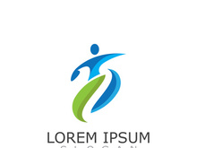 People active abstract logo business and healthy design vector template