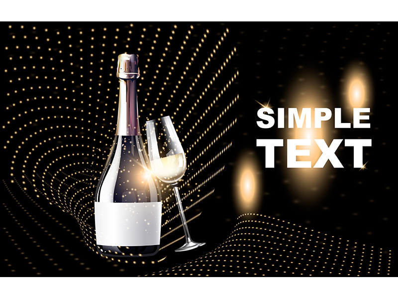 Light wine realistic vector product ads banner template