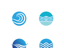 Water wave icon vector template logo