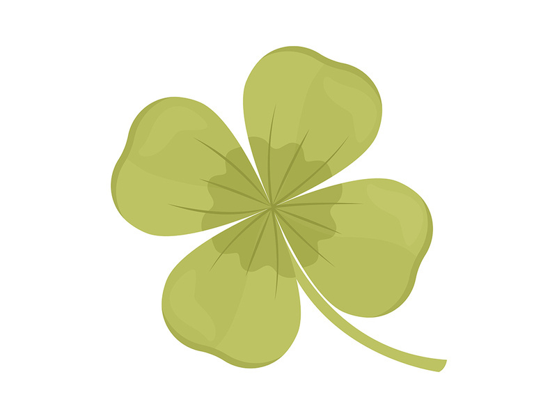 Four leaf clover semi flat color vector object