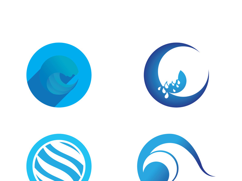 Wave beach vector illustration design logo