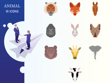 Flat : Animals Iconset preview picture