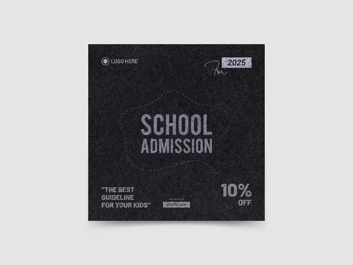 Blackboard School Admission Instagram Posts Template