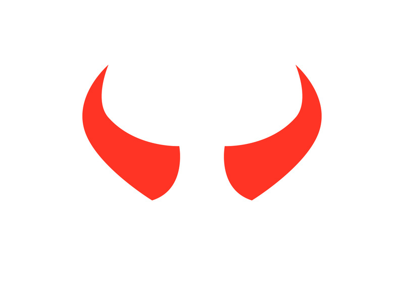 Devil horn red logo icon