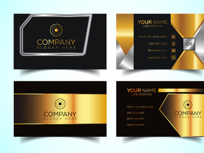 Double-Sided Luxury, Modern and Elegant Business Card Design Template. Vector Illustration