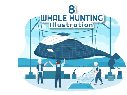 8 Whale Hunting Illustration