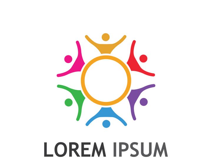 people community logo design with creative idea.