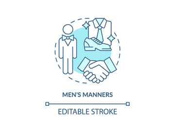 Men manners turquoise concept icon preview picture