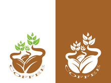 Coffee bean icon vector illustration template