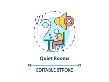 Quiet rooms concept icon preview picture