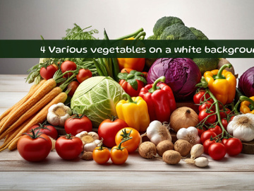 Various vegetables and fruits on a white background preview picture
