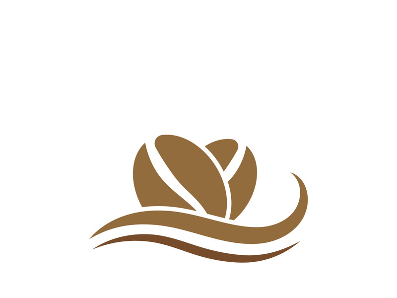 Coffee bean logo for cafe, business, label.