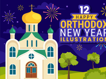 12 Happy Orthodox New Year Illustration preview picture