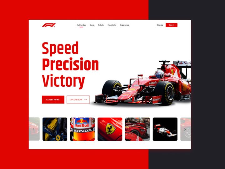 F1 Formula Racing Hero Design