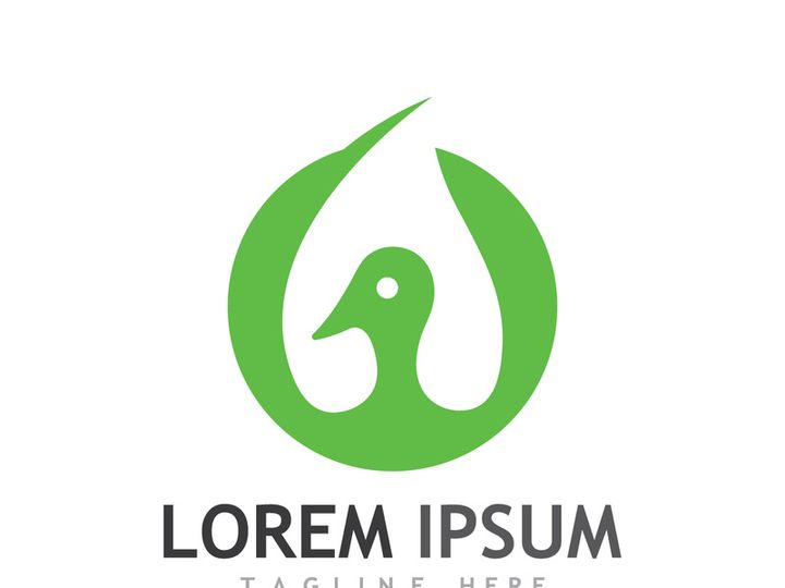 Natural green leaf logo design.
