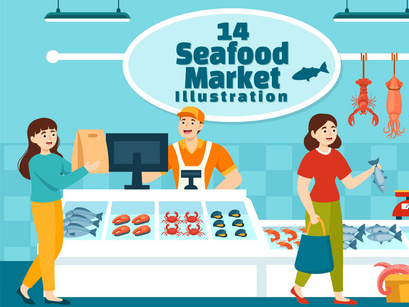 14 Seafood Market Illustration