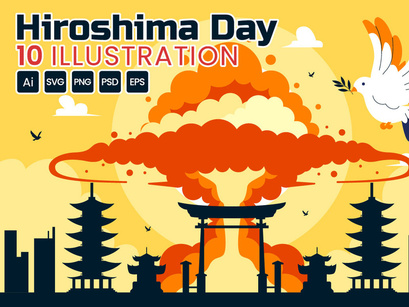 10 Hiroshima Day Illustration