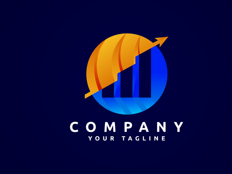 Accounting financial gradient logo, Financial Advisors logo design vector