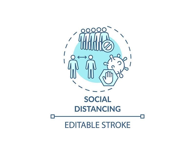 Social distancing concept icon