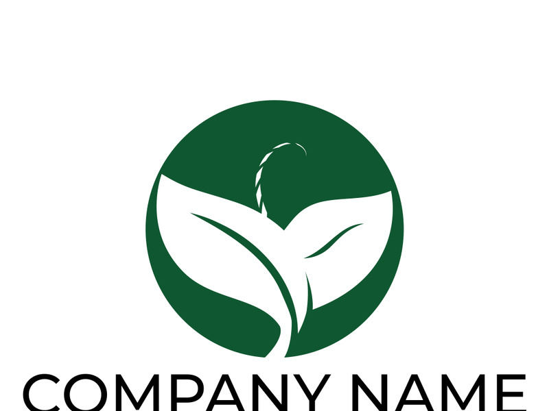 Green leaf logo design vector illustration