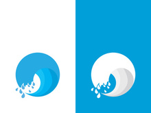 Wave beach vector illustration design logo