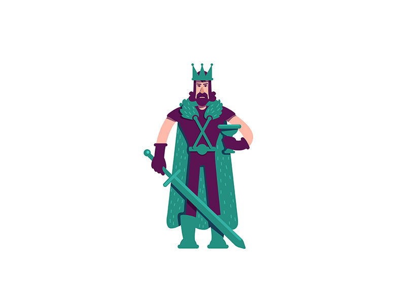 Ruler flat color vector character