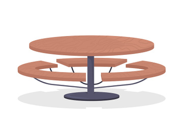 Outdoor table semi flat color vector item preview picture