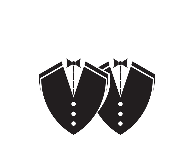 Classic tie icon and suit fashion man logo design