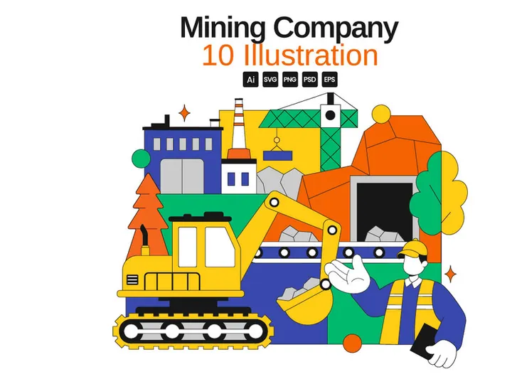 10 Mining Company Illustration