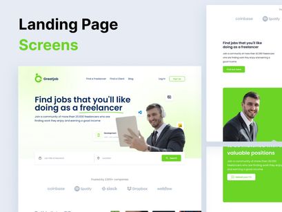 Greatjob - Freelance Landing Page UI Kit
