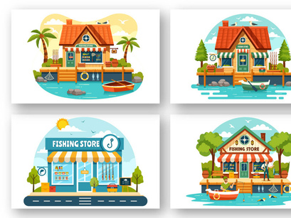 8 Fishing Store Illustration