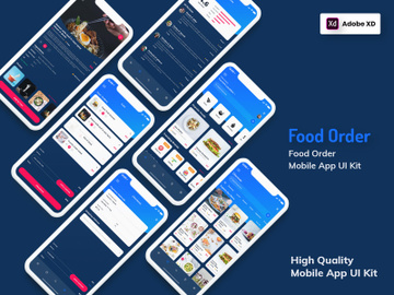 Food Order Mobile App Dark Version (XD) preview picture