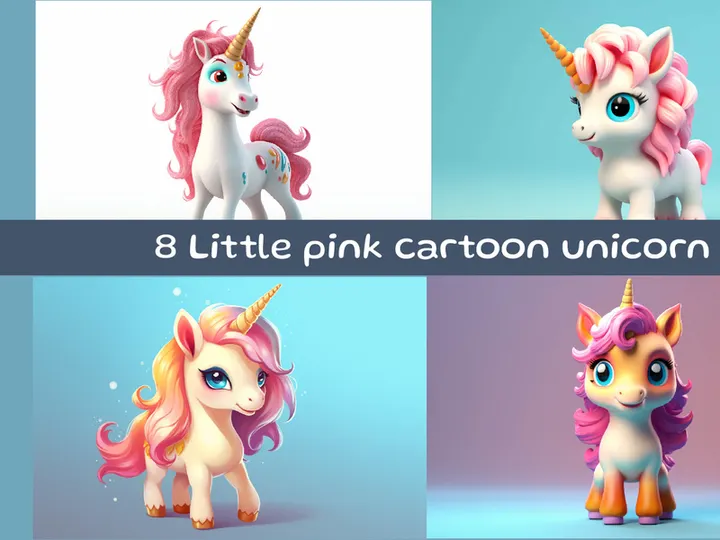 Cute little pink unicorn