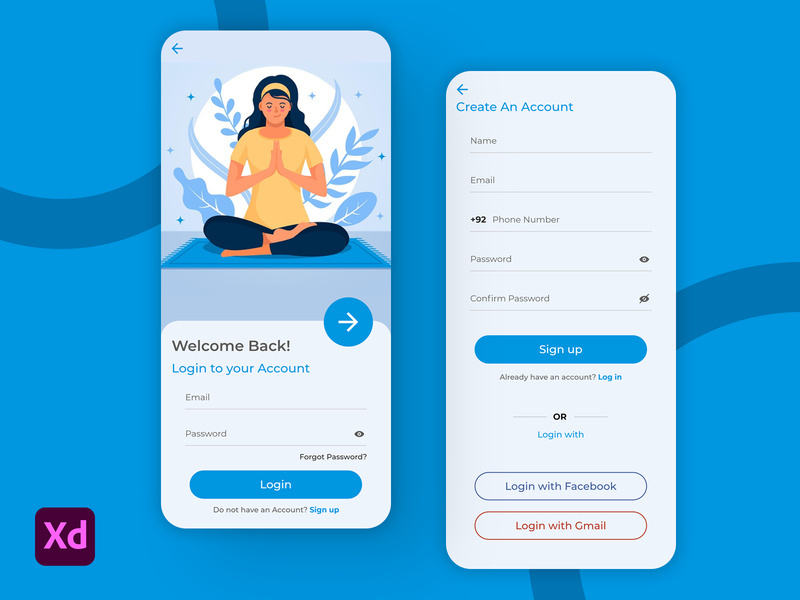 Meditation App Signup Screens