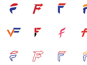 F letter initial Business Logo preview picture